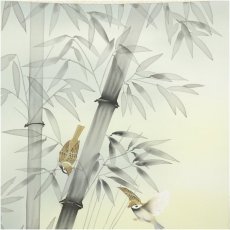 画像3: 佐々木光芳筆　竹に雀　肉筆絹本掛軸（箱付） (3)