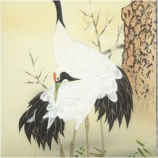 画像4: 山村筆　松竹梅鶴亀　肉筆絹本掛軸（保護箱） (4)