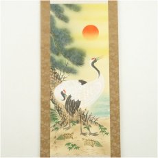 画像2: 珠香筆　松竹梅鶴亀　肉筆絹本掛軸（箱付） (2)