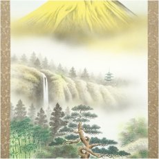 画像4: 高井一鳳筆　対沖厳封山水図　肉筆絹本掛軸（共箱） (4)