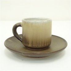 画像3: 益子焼　中村文昌造　鉄釉　組珈琲6客（共箱） (3)