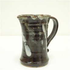 画像4: 益子焼　木村充造　二彩流文水注（共箱） (4)