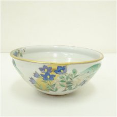 画像1: 京焼　桑野睦子造　御所の花　桔梗茶碗 (1)