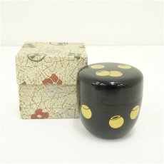 画像1: 漆塗　つぼつぼ蒔絵中棗（箱付） (1)