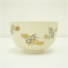 画像3: 京焼　定靖造　色絵桔梗茶碗（箱付） (3)