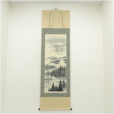 画像1: 小川翠湖筆　上高地　肉筆絹本掛軸（共箱） (1)