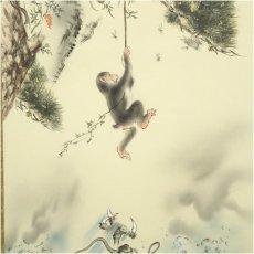 画像4: 佐藤文峰筆　難転大昇運図　肉筆絹本掛軸（共箱） (4)