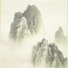 画像3: 玉堂筆　蓬莱山水図　印刷絹本掛軸（共箱） (3)