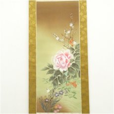 画像2: 華光筆　四季花　肉筆絹本掛軸（共箱） (2)