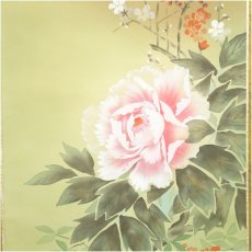 画像4: 華光筆　四季花　肉筆絹本掛軸（共箱） (4)