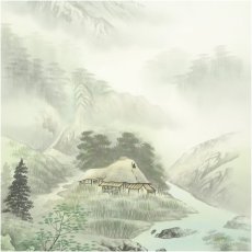 画像4: 山川蒼雲筆　四神相応図　肉筆絹本掛軸（共箱） (4)