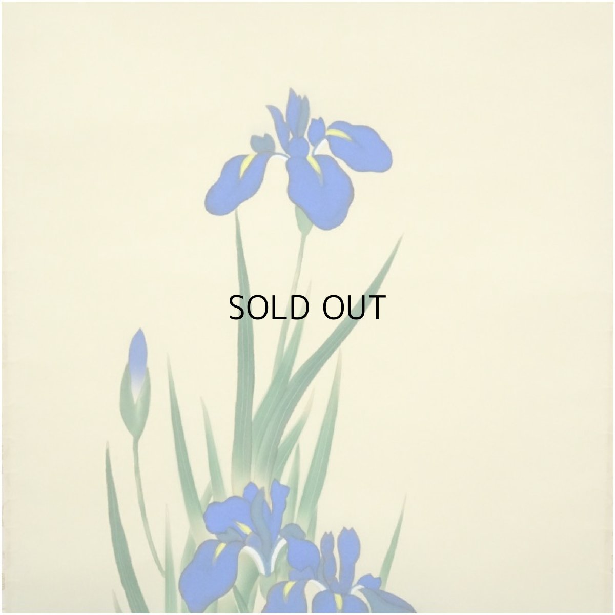 画像3: 桂月筆　菖蒲に小禽　肉筆絹本掛軸（保護箱） (3)