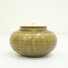 画像4: 作家物　黄瀬戸内海茶入（仕覆付）（箱付）　□z (4)