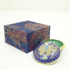 画像1: 七宝焼　丸香合（箱付） (1)