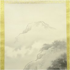 画像3: 佐藤一鳳筆　水墨山水　肉筆絹本掛軸（共箱） (3)