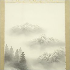 画像3: 桶谷筆　水墨山水　肉筆絹本掛軸（共箱） (3)