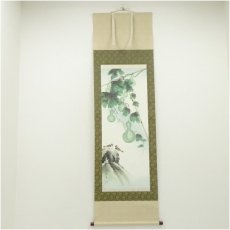 画像1: 邦夫筆　六瓢図　肉筆絹本掛軸（共箱） (1)