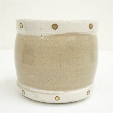 画像2: 萬古焼　三藤窯　賢豊造　太鼓建水（箱付） (2)