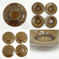 画像6: 銀縁黄銅茶托5客（共箱） (6)