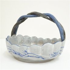 画像3: 旭泉窯　芋野憲夫造　色絵手付鉢（共箱） (3)