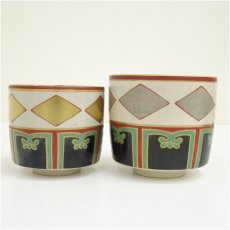 画像4: 仁清写色絵金銀菱重茶碗（共箱） (4)