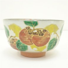 画像2: 京焼　橋本紫雲造　乾山写柿ノ絵茶碗（共箱） (2)