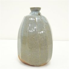 画像3: 越中瀬戸焼　釋永由紀夫造　灰釉面取花入（共箱） (3)