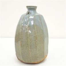 画像4: 越中瀬戸焼　釋永由紀夫造　灰釉面取花入（共箱） (4)