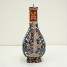 画像3: 有田焼　林九郎造　染錦牡丹流水文手付面取水注（共箱） (3)