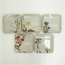 画像2: 幸兵衛窯造　絵変り銘々皿5客（共箱） (2)