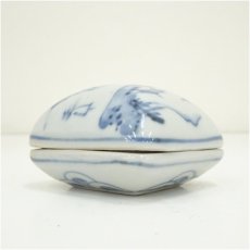 画像4: 竹徳造　古染香合（共箱） (4)