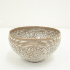 画像1: 作家物　三島印花茶碗 (1)