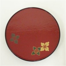 画像3: 輪島塗　朱花図銘々皿5客（共箱） (3)