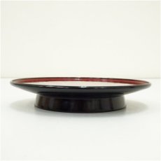 画像2: 輪島塗　朱花図銘々皿5客（共箱） (2)