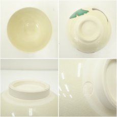 画像6: 京焼　加藤昌山造　色絵銀杏文茶碗・振出・巾筒　3点セット（箱付） (6)