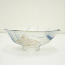 画像2: 水崎長寿造　義山銀箔清流平茶碗（共箱） (2)