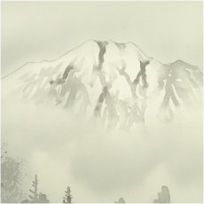 画像3: 春邦筆　水墨山水　肉筆絹本掛軸（共箱） (3)