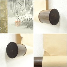 画像6: 春邦筆　水墨山水　肉筆絹本掛軸（共箱） (6)