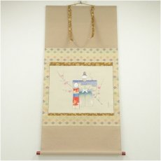 画像1: 田中松泉筆　立雛　金散らし　肉筆紙本掛軸（共箱） (1)