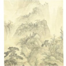 画像4: 小松筆　水墨山水　肉筆絹本掛軸 (4)