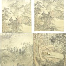 画像6: 小松筆　水墨山水　肉筆絹本掛軸 (6)