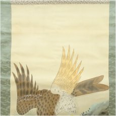 画像3: 美山筆　松上鷹　肉筆絹本掛軸 (3)