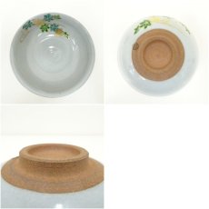 画像6: 京焼　美峰造　色絵青楓平茶碗 (6)