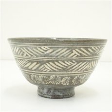 画像2: 京焼　原清和造　三島手茶碗 (2)