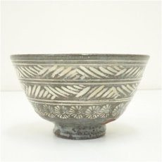 画像4: 京焼　原清和造　三島手茶碗 (4)