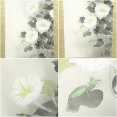画像6: 郡賜泉筆　夕顔　肉筆絹本掛軸（共箱） (6)
