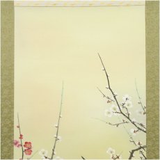 画像3: 花村梅泉筆　梅に鶯　肉筆絹本掛軸（共箱） (3)
