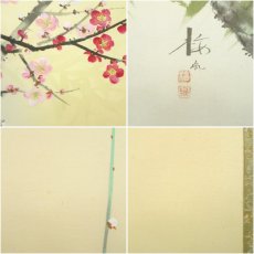 画像7: 花村梅泉筆　梅に鶯　肉筆絹本掛軸（共箱） (7)