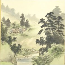 画像4: 香雲筆　淡色山水　肉筆絹本掛軸（紙箱） (4)