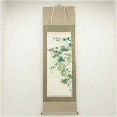 画像1: 竹堂筆　六瓢　肉筆絹本掛軸（共箱） (1)